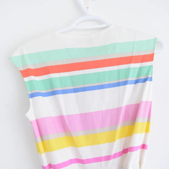 Kate Spade New York Multi Cape Stripe Pleated  Shirt Midi Dress 0 - Picture 15 of 15